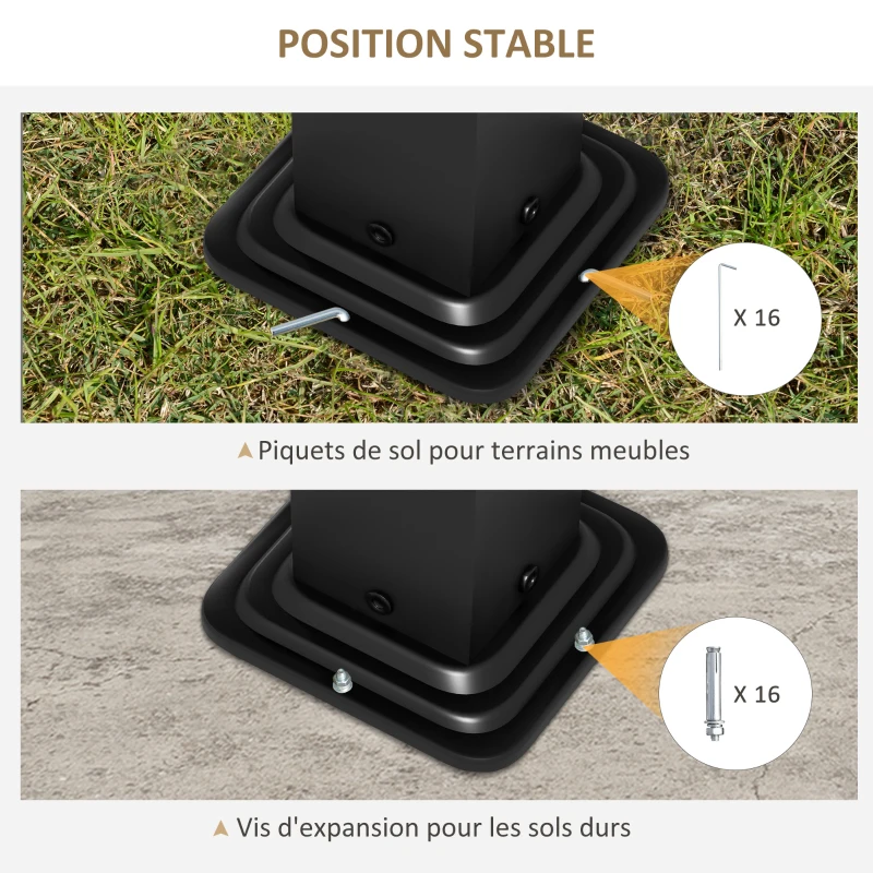 Outsunny Pergola 3 x 3 m bioclimatique tonnelle avec lames orientables manivelle, style contemporain UV, aluminium - noir