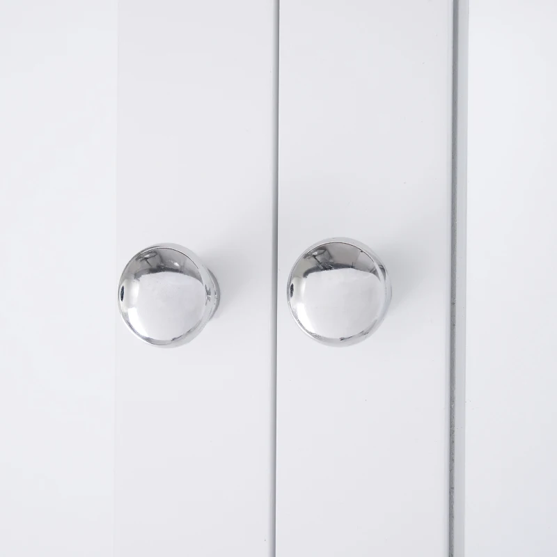 kleankin Spiegelschrank, Wandschrank mit 3 Ablagen, Schminkschrank, MDF, Weiß, 56 x 13 x 58 cm