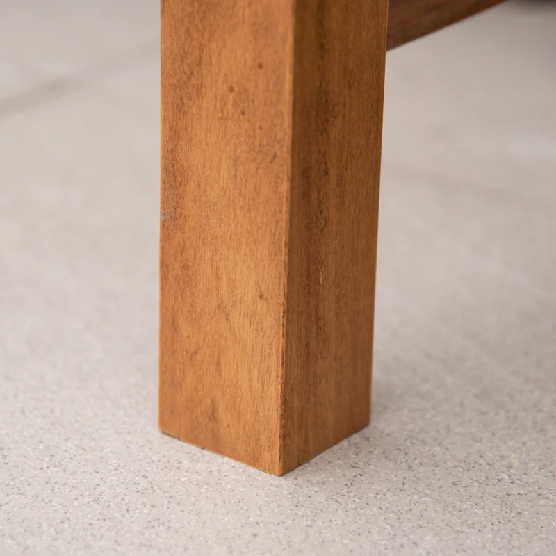Outsunny Panchina da Giardino in Legno a 2 Posti con Schienale Decorato 123x61x89.5cm, Colore Naturale