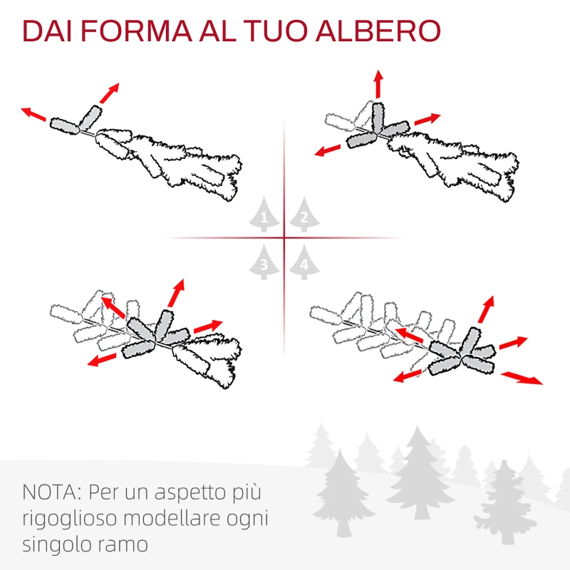 HOMCOM Albero di Natale Mini 55cm con 50 Rami Folti e Aghi Realistici in PVC, Base in Cemento e Iuta