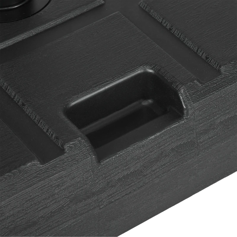 Outsunny Pied de parasol carré base de parasol en HDPE remplir de sable ou d'eau pour mât Ø 32, 38 et 48 mm - noir