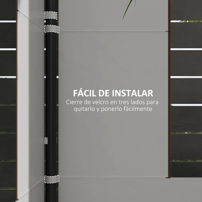 Outsunny Laterales para Carpa de Repuesto de Tela Oxford 2 Paneles de 295x195 cm con 1 Ventana para Carpas de 6x3 m 3x3 m Gris