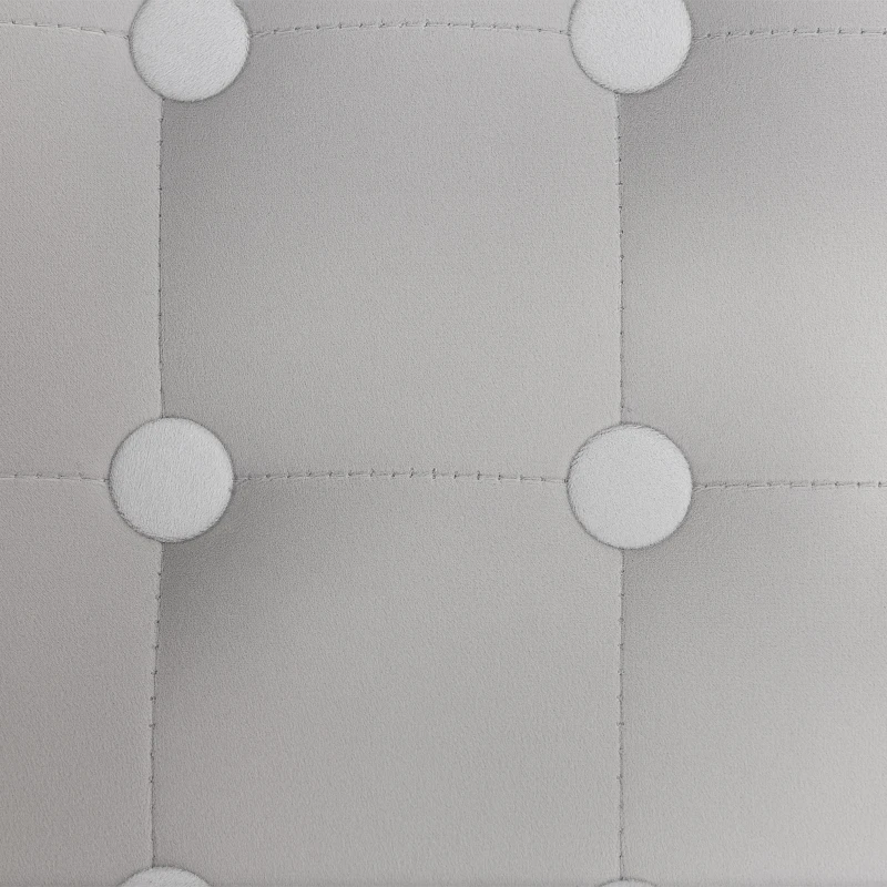 HOMCOM Velvet-Feel Square Ottoman - Light Grey