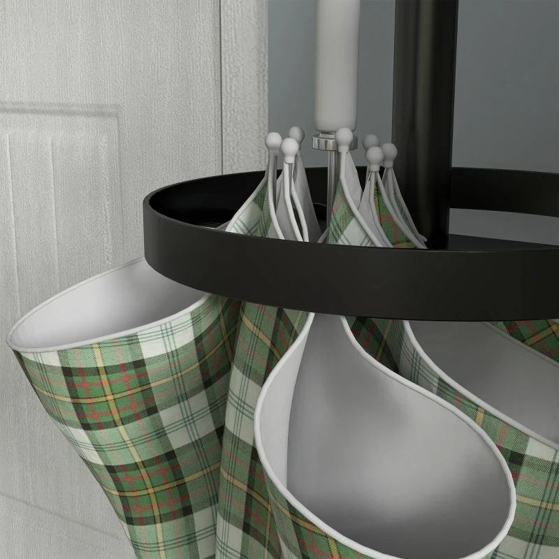 HOMCOM Garderobenständer Kleiderständer Hutständer, inkl. Schirmablage, 12 Kleiderhaken, Schwarz