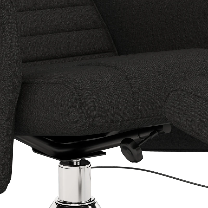 HOMCOM Massagesessel mit Hocker, neigbare Lehne, 78 x 95 x 88 cm, Schwarz(m-8)