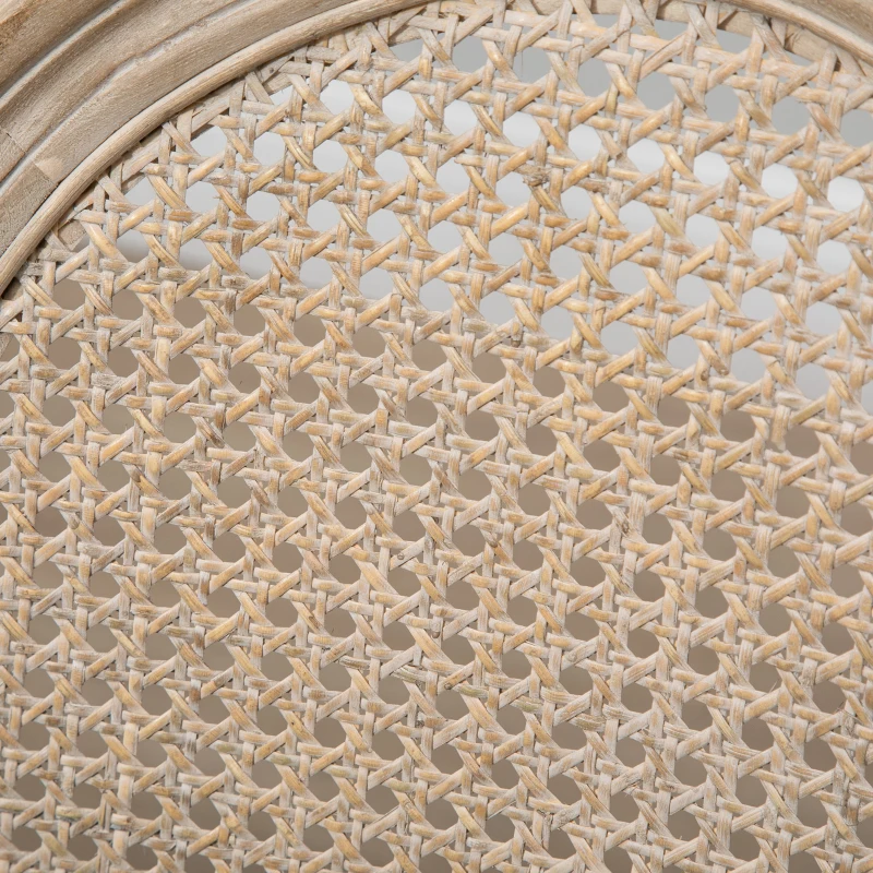 HOMCOM Küchenstühle im 2er-Set, weich gepolstert, Vintage-Design, Rattanoptik, Grau