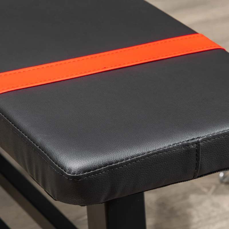 HOMCOM Multifunktion Hantelbank Kraftstation Gewicht bis 150 kg Trainingsbank Metall Kunstleder Schwarz 118 x 36 x 44 cm