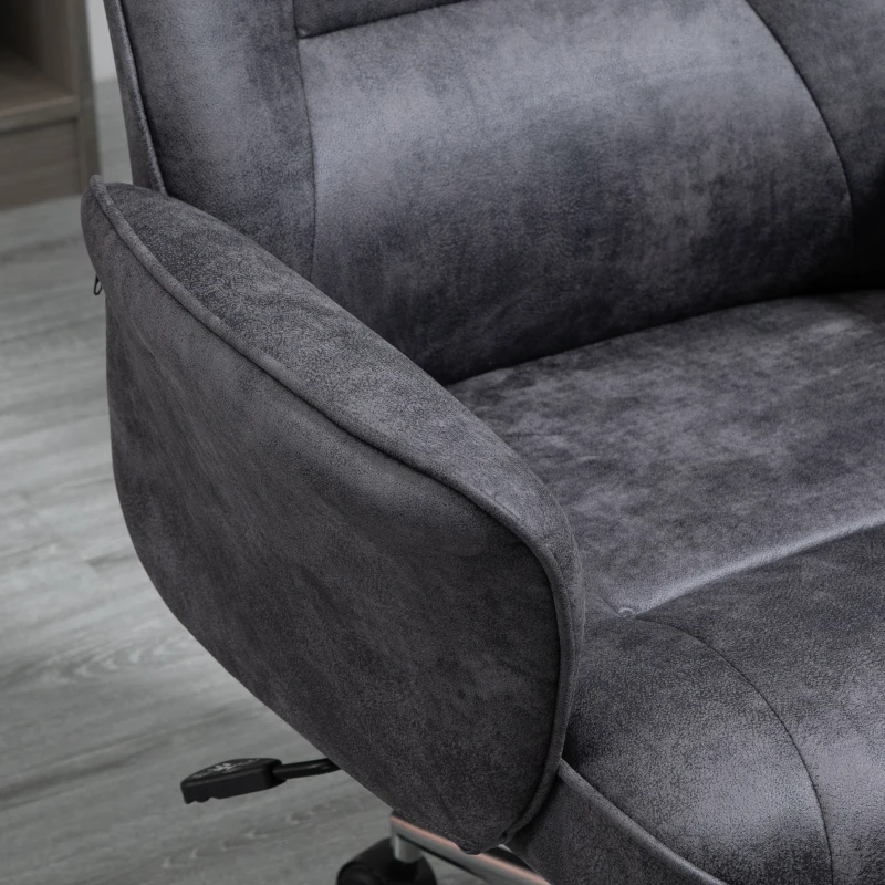 Vinsetto Fauteuil de bureau chaise d'ordinateur ergonomique hauteur réglable microfibre respirante pivotant à 360° 67 x 69 x 92-102 cm gris foncé