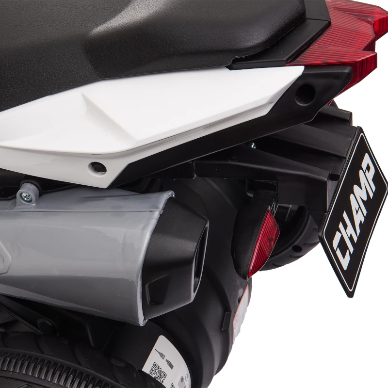 HOMCOM Elektro-Kindermotorrad, Lichter & Geräusche, 3 km/h, wiederaufladbar, Kunststoff & Metall, Schwarz/Rot(m-9)