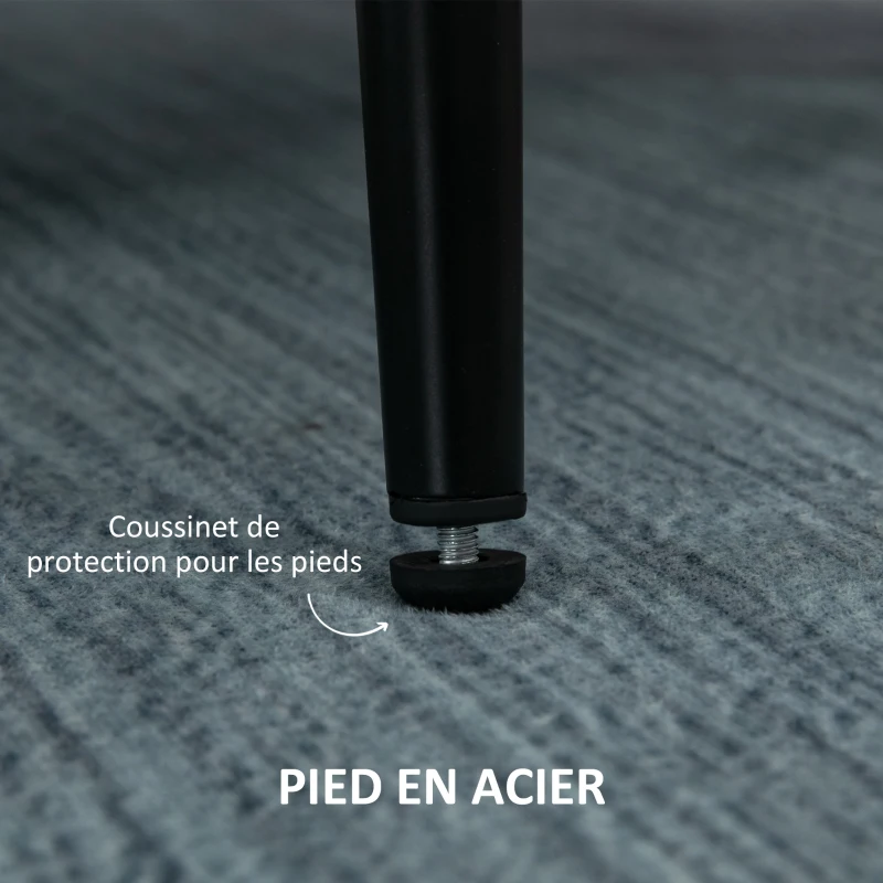 HOMCOM Fauteuil design en tissu effet laine bouclée avec accoudoirs pieds métal noir pour chambre salon 72 x 73 x 73 cm blanc