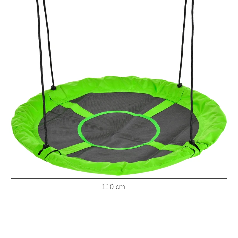 Outsunny Nestschaukel, wetterfest, bis 100 kg, längenverstellbare Seile, Φ110 cm, Grün