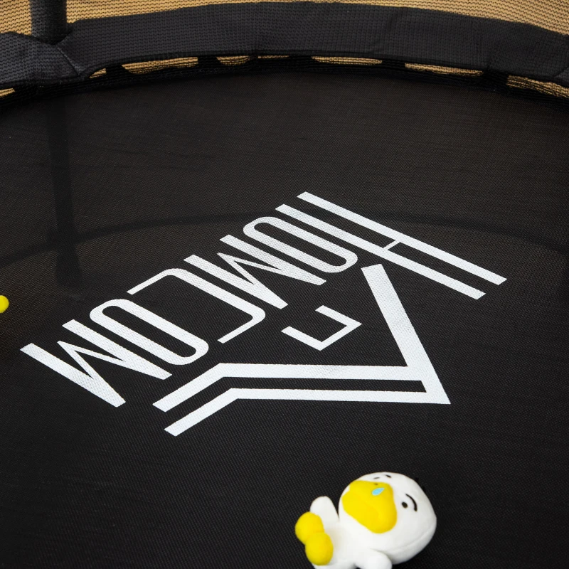 HOMCOM Cama Elástica Infantil Ø140x160 cm Trampolín para Niños de +3 Años con Red de Seguridad y Marco de Acero para Interior y Exterior Negro