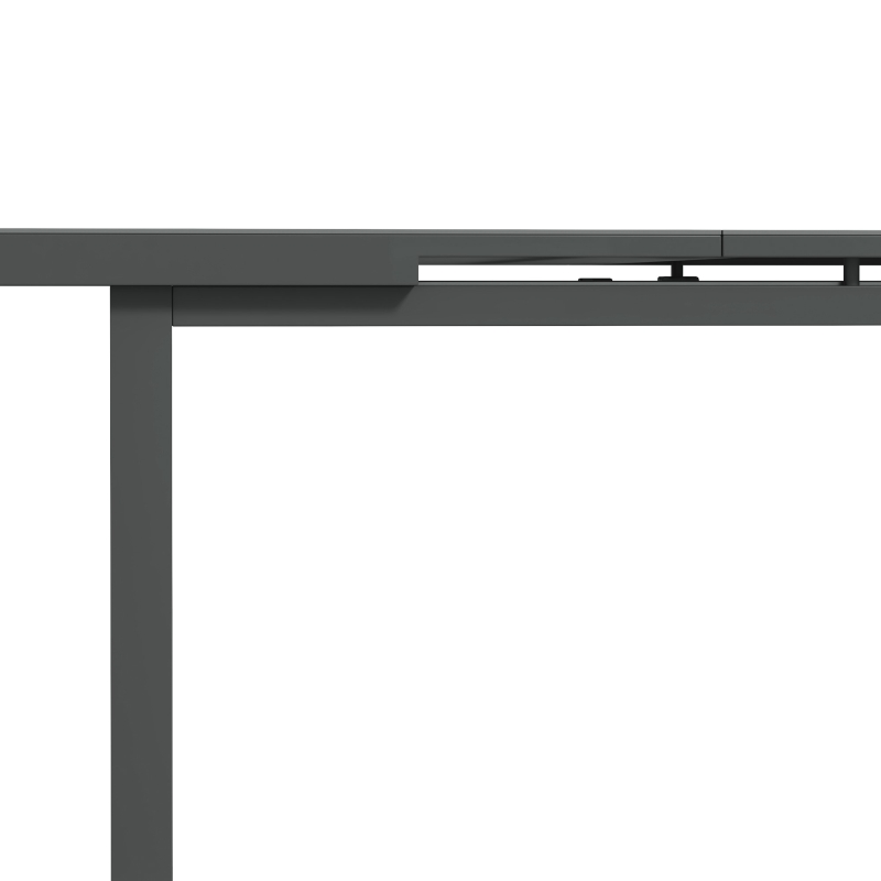 Outsunny Aluminium Garden Table for 6-8, 246 cm Extending Outdoor Dining Table Rectangle for Patio, Balcony - Charcoal Grey