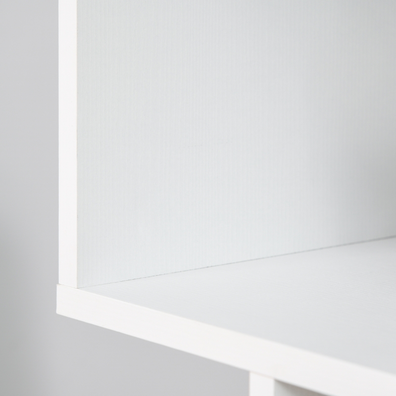 HOMCOM S Shape Wooden 6-tier Bookshelf Open Concept Bookcase Storage Display Unit for Home Office Living Room, White