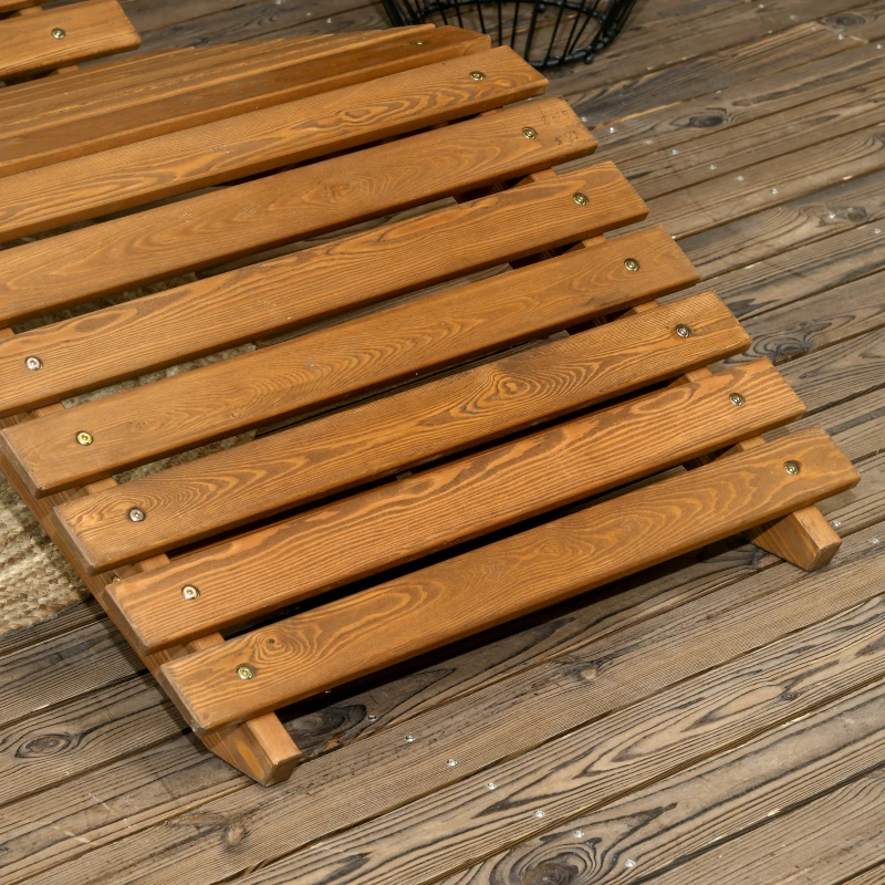 Outsunny Gartenliege, Sonnenliege, Massivholz, Braun, 66 x 170 x 77 cm