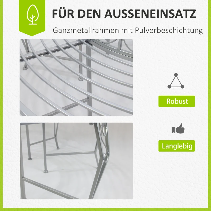 Outsunny Baumbank Rundbank 360° Gartenbank Sitzbank Baum Bank Metall ∅160cm