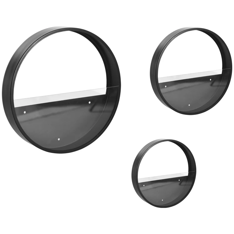 Outsunny Pflanzgefäße für die Wand, 3er-Set, ineinander stapelbar, Stahl+Acryl, schwarz