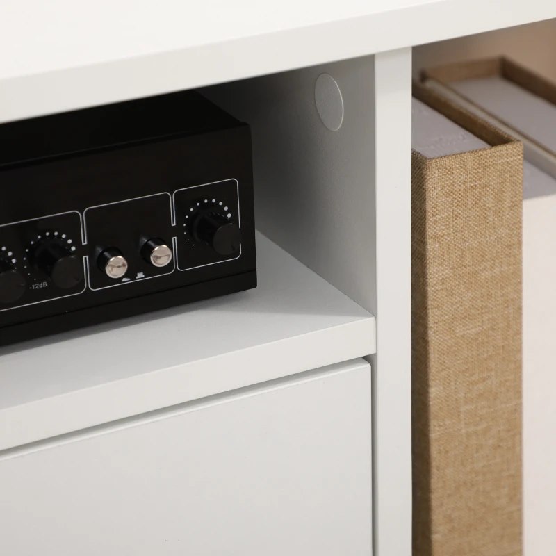 HOMCOM Mobile Porta TV Fino a 42" con Armadietto e Ripiani Aperti in Legno, 120x30x41cm