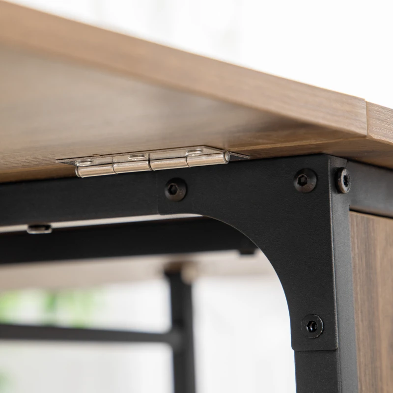 HOMCOM Mobiler Klapptisch Klapptisch, 2 klappbare Flächen, 130 cm x 80 cm x 74 cm, Braun(m-8)