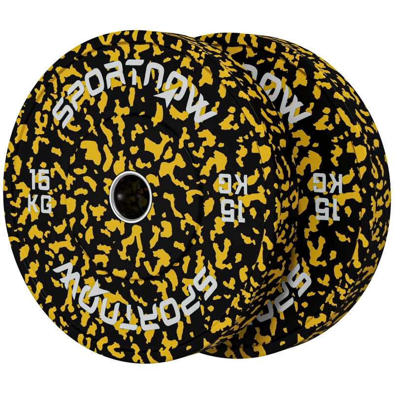 SPORTNOW Olympic Weight Plates with 5cm Holes, for Weight Lifting, 2 x 15KG