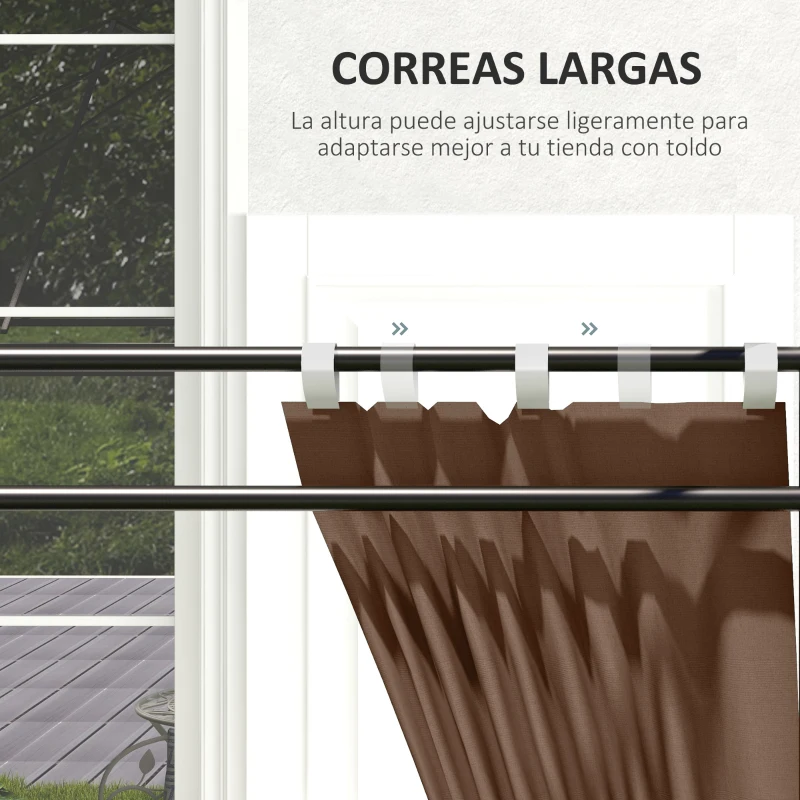 Outsunny Laterales para Carpa de Repuesto de Tela Oxford 2 Paneles de 295x195 cm con 2 Ventanas para Carpas de 6x3 m 3x3 m Marrón