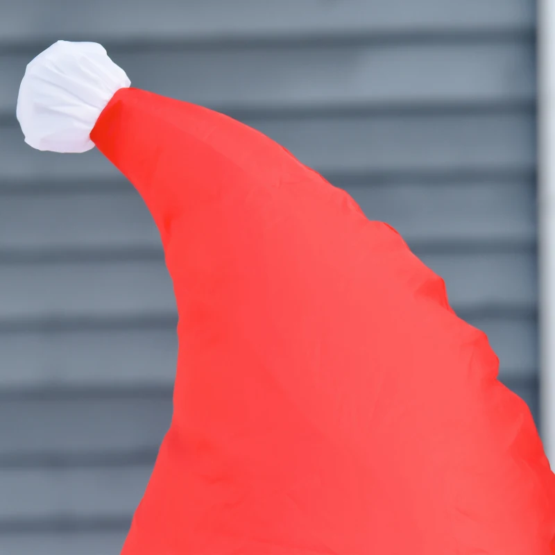 HOMCOM Papá Noel Hinchable 1.2m Santa Claus Inflable con Regalo Decoración Navidad Iluminación LED con Inflador Apto Interior Exterior