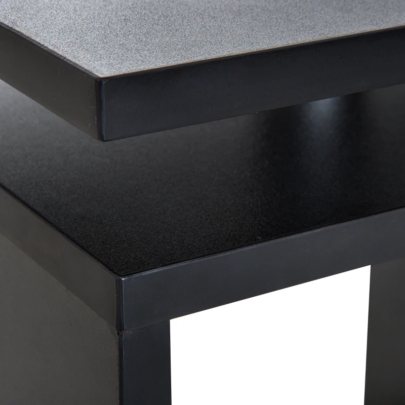 HOMCOM Table basse contemporaine design géométrique carré rectangulaire 77L x 40l x 44H cm noir mat