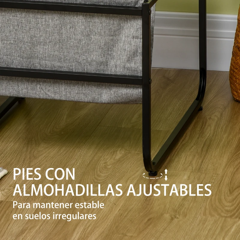 HOMCOM Conjunto de 2 Mesas Auxiliares Anidadas con Bolsa de Almacenaje 45,5x50x46 cm y 63x45x42,5 cm Marrón Rústico