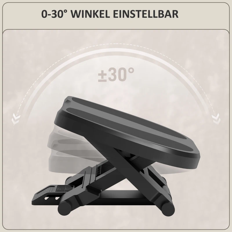 HOMCOM Fußstütze, Fußablage, höhenverstellbar, 0-30° neigbar, Grau