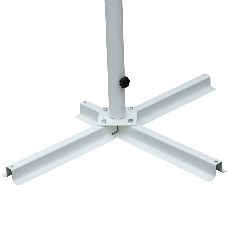 Outsunny Store Double Pente 3 x 3 m Manuel rétractable Inclinaison réglable Acier époxy Blanc Polyester imperméabilisé Anti-UV Beige