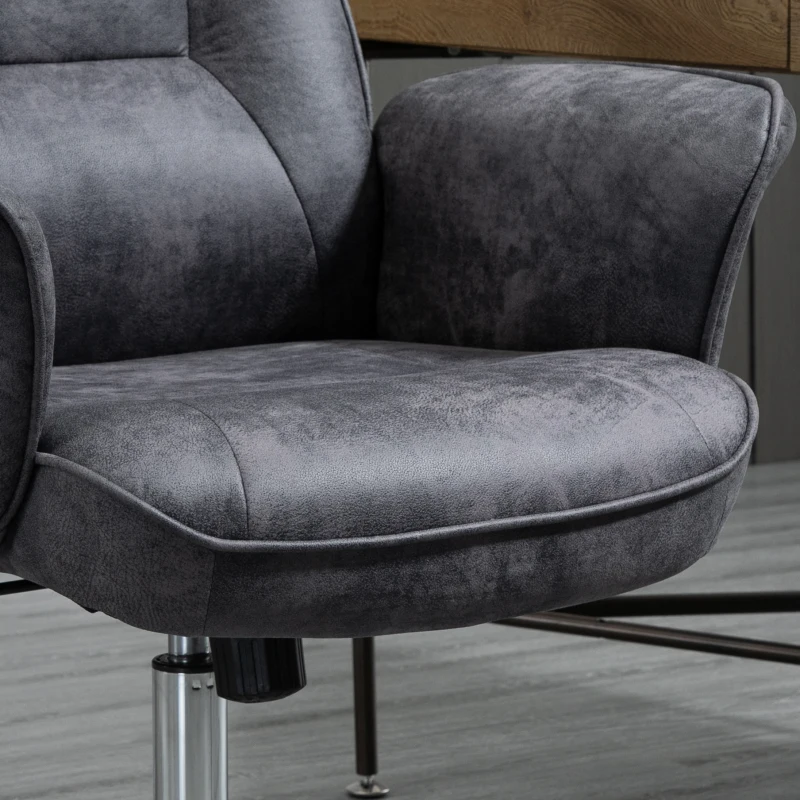 Vinsetto Fauteuil de bureau chaise d'ordinateur ergonomique hauteur réglable microfibre respirante pivotant à 360° 67 x 69 x 92-102 cm gris foncé