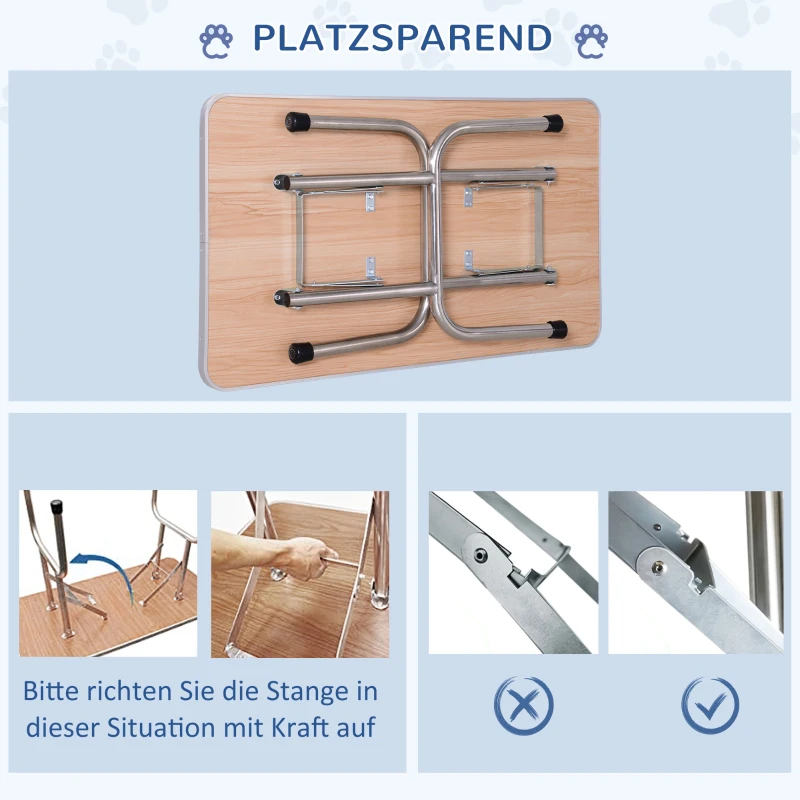 PawHut Hundepflegetisch Höhenverstellbar Tierpflegetisch Klappbar Hunde Pflegetisch Hundefriseur Tisch Schertisch Trimmtisch mit Unterkorb für Hunde Katzen bis zu 100 kg Schwarz