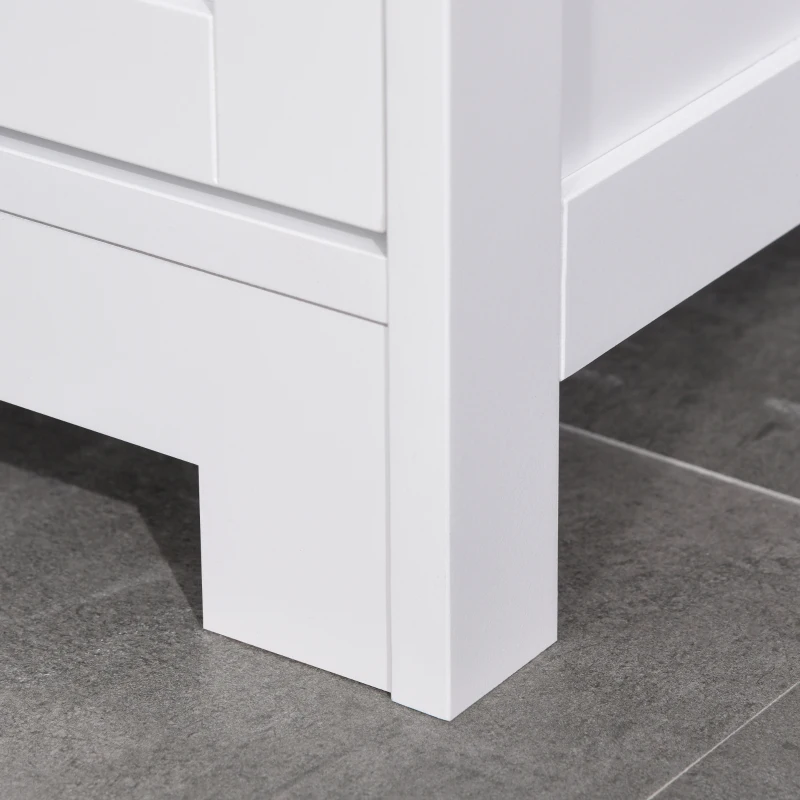 kleankin Meuble Bas de Salle de Bain sur Pied 2 Portes étagère tiroir Niche MDF Blanc