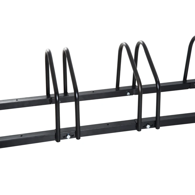 HOMCOM Bike Stand Parking Rack Floor or Wall Mount Bicycle Cycle Storage Locking Stand (5 Racks, Black)
