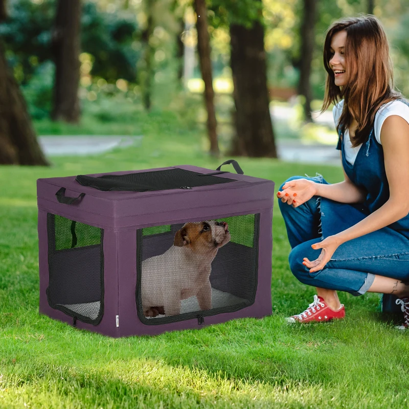 PawHut 69cm Pet Carrier, with Cushion, for Miniature and Small Dogs - Purple