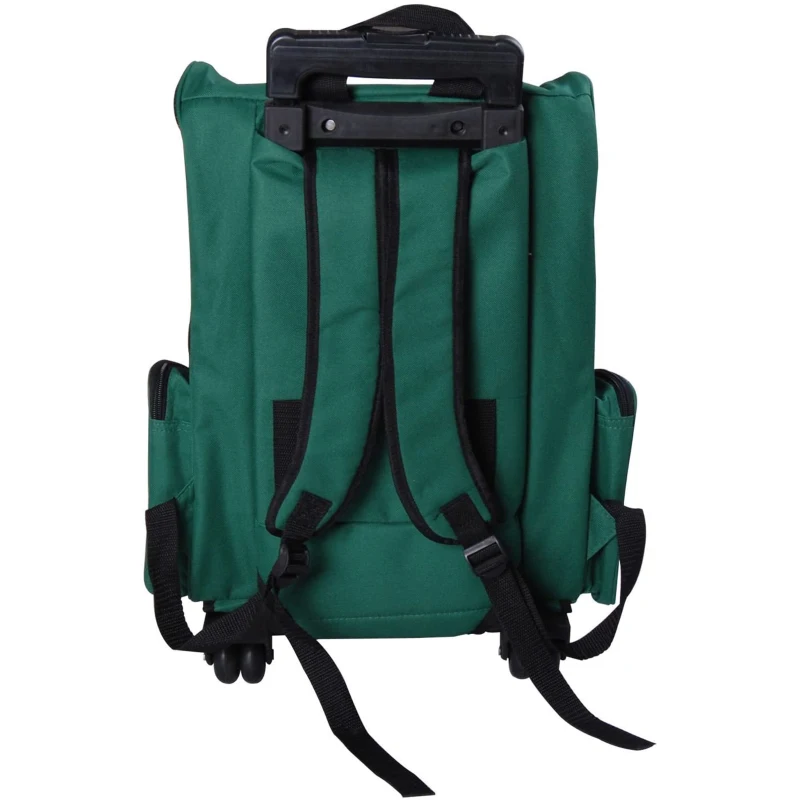 PawHut Transportín 2 en 1 para Mascotas Mochila o Carrito de Viaje para Perro y Gato con 2 Ruedas con Asa retráctil de Aluminio y Bolsillos 42x25x55 cm Verde