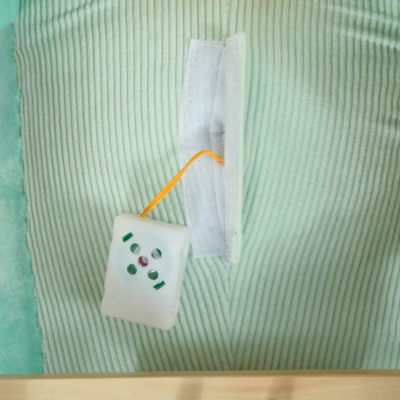 HOMCOM Caballito Balancín Forma Ballena para Niños de 18-36 Meses Mecedora de Felpa con Sonidos Cinturón de Seguridad y Reposapiés 60x33x50 cm Turquesa