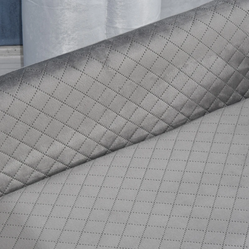 PawHut Canapé chien lit pour chien design scandinave coussin moelleux pieds bois massif dim. 64 x 45 x 36 cm velours gris