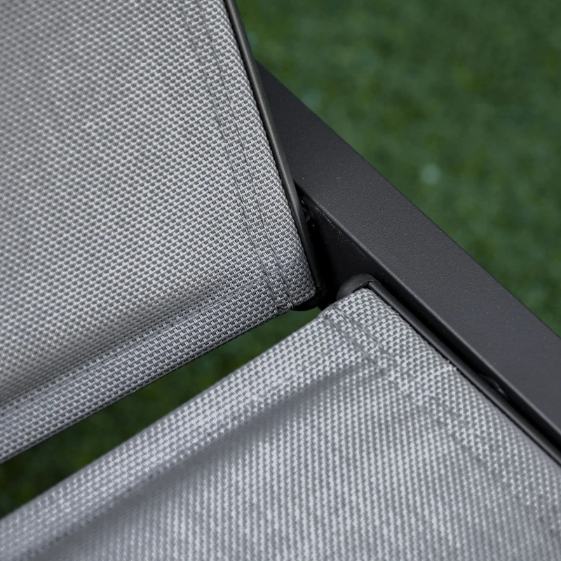 Outsunny Sdraio da Giardino Reclinabile su 5 Livelli Rivestimento Imbottito, Alluminio e Texteline, 72x168x102cm Grigio