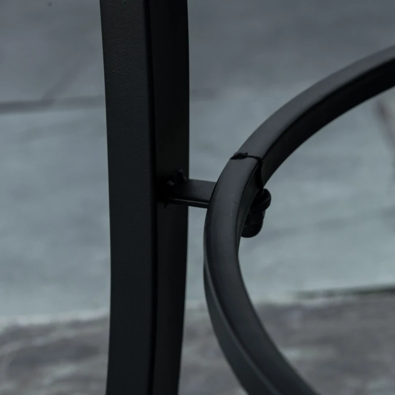 Outsunny Braciere da Giardino con Coperchio Parascintille, Attizzatoio e Piano in Ceramica, 68x68x45 cm, Nero