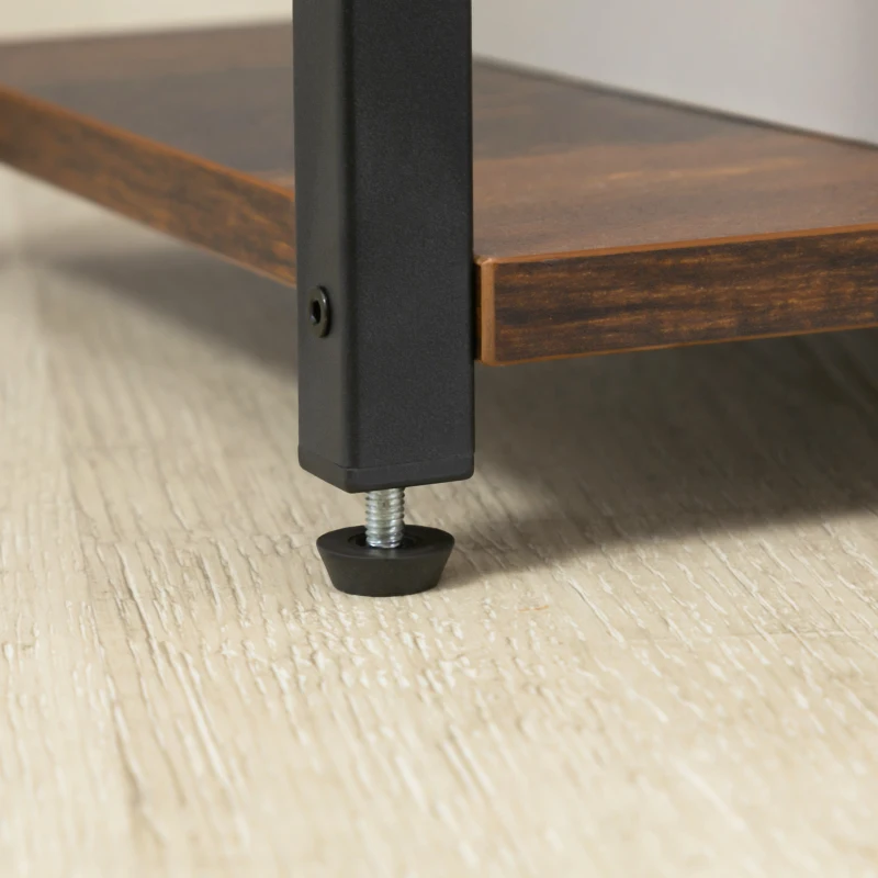 HOMCOM Libreria Stile Industriale con 4 Ripiani e 2 Armadietti, 90x30x159.5cm, Nero e Marrone