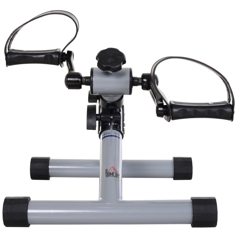 HOMCOM Mini Bicicleta Estática de Pedales Plegable con Resistencia Ajustable para Piernas y Brazos 33x34x32 cm Plata