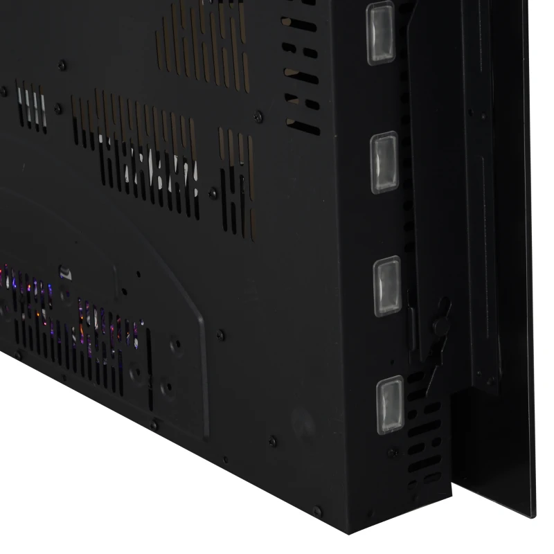 HOMCOM Chimenea Eléctrica de Pared Calefactor Estufa Eléctrica 1000/2000W Temporizador Termostato Auto-Control Llama LED 7 Color Mando a Distancia 90x9,5x56 cm