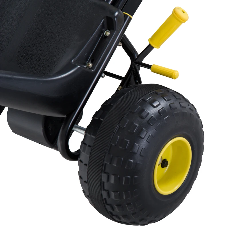 HOMCOM Go Kart Coche de Pedales Racing Deportivo con Asiento Ajustable Embrague y Freno 95x66.5x57cm Blanco y Negro