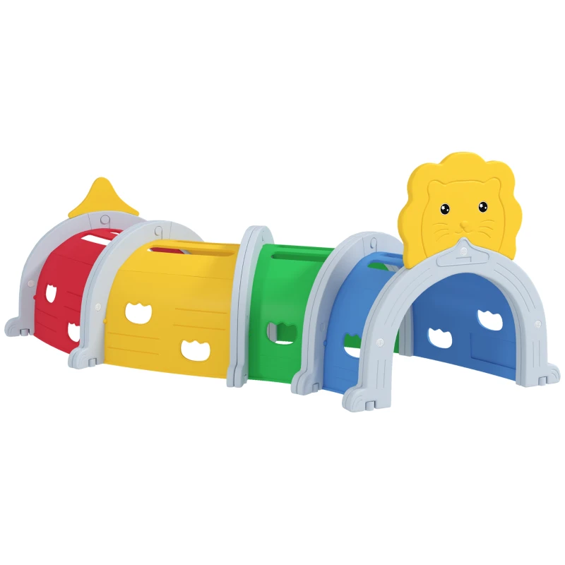 AIYAPLAY Kids Play Tunnel with Lion Design for 3-6 Years, Crawling, Climbing, Indoors & Outdoors