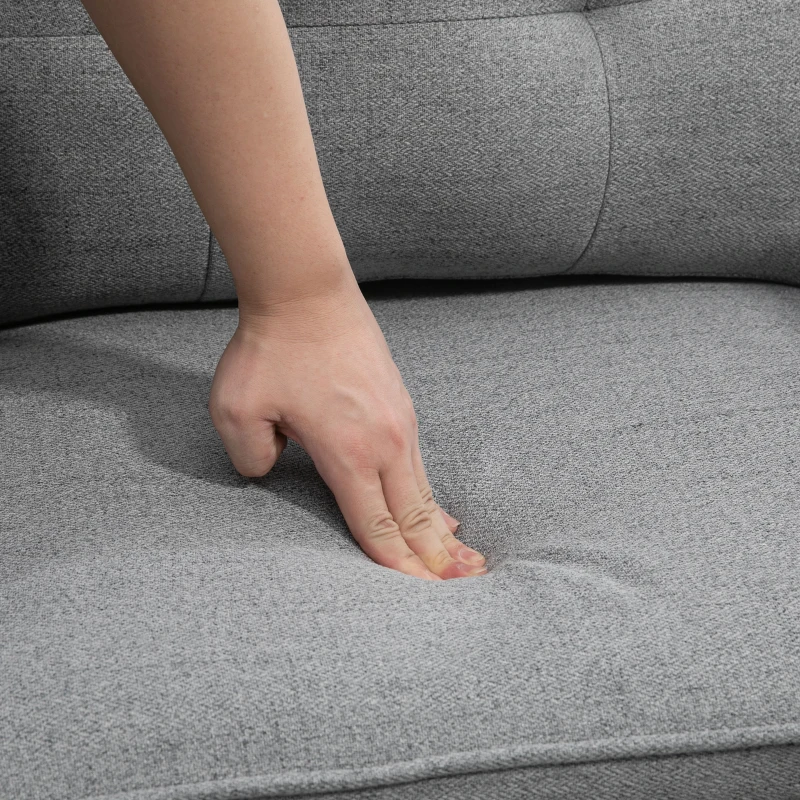 HOMCOM Poltrona Moderna in Tessuto con Seduta Imbottita e Gambe in Acciaio, 76x68x80 cm, Grigio