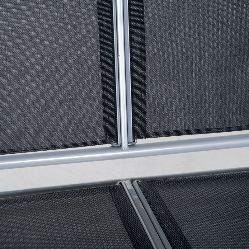 Outsunny Balancín Jardín Exterior Columpio Exterior de 3 Plazas con Toldo Ajustable Respaldo Transpirable y Marco de Metal para Terraza Balcón Carga 240 kg 171x108x154 cm Negro