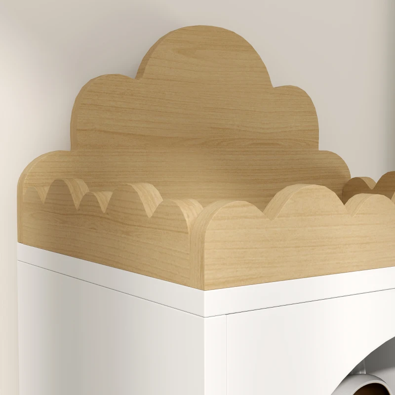 AIYAPLAY Estantería para Libros Infantil de 3 Niveles Estantería Infantil para Guarderías Habitación Infantil Blanco y Natural