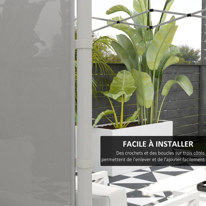 Outsunny Panneaux latéraux pour gazebo, pour 3x3(m) ou 3x6m Pop Up Gazebo, 2 packs de panneaux latéraux de remplacement, gris