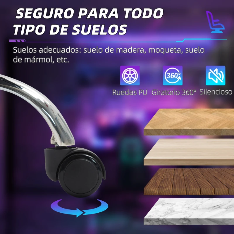 HOMCOM Silla Gamer Reclinable con Altura Ajustable Reposapiés Retráctil Soporte Lumbar y Reposacabezas Gris Claro y Blanco